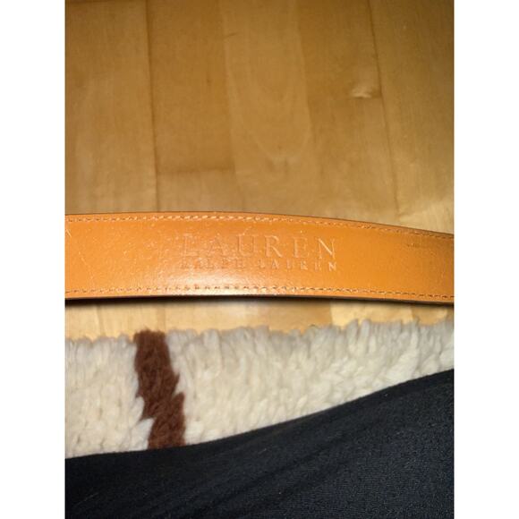VTG Lauren Ralph Lauren Brown Leather Silver Buckle Belt Western M